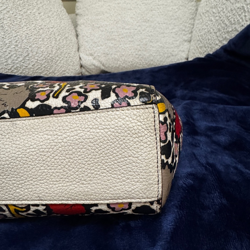 Coach Floral Prairie Satchel 2016 Chalk/Light Pebbled Leather Dust Bag & Tag - Picture 12 of 16
